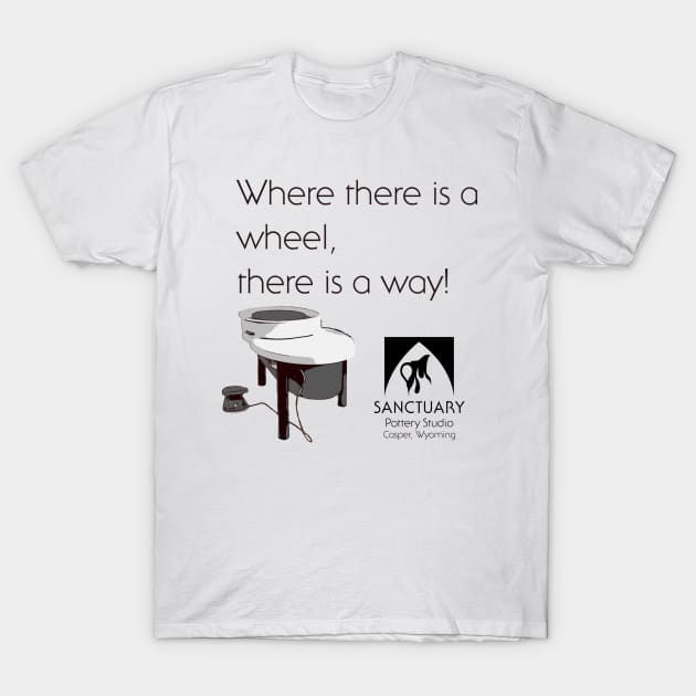 Sanctuary Pottery Studio Wheel Way T-Shirt by Pottery Designs